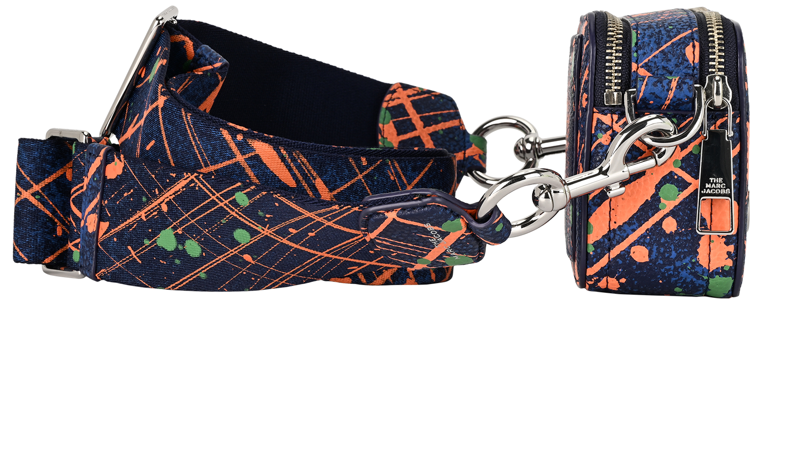 The Splatter Snapshot, &pound;150, Handbags, Blue/Orange, Leather, Side view